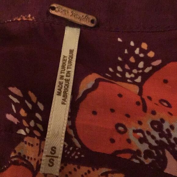 Free People Tuscan Dreams Printed Tunic Top Mini Dress Plum - Picture 4 of 6